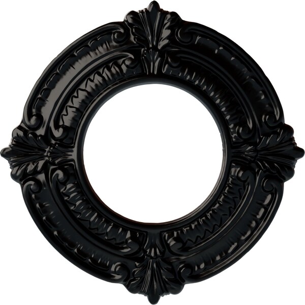 Ekena Millwork Benson Ceiling Medallion (Fits Canopies up to 4 1/8"), 9"OD x 4 1/8"ID x 5/8"P, Jet Black CM09BNBLF - main